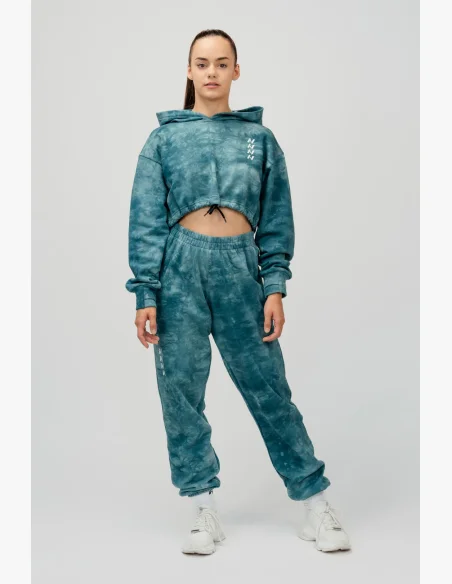 NEBBIA • NEBBIA Re-fresh women's crop hoodie with hood green • Nebshop.cz