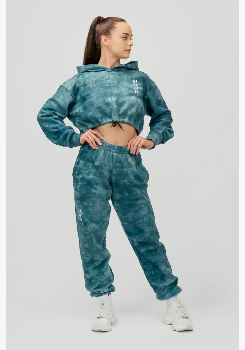 NEBBIA • NEBBIA Re-fresh women's crop hoodie with hood green • Nebshop.cz