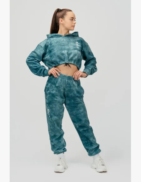 NEBBIA • NEBBIA Re-fresh women's crop hoodie with hood green • Nebshop.cz