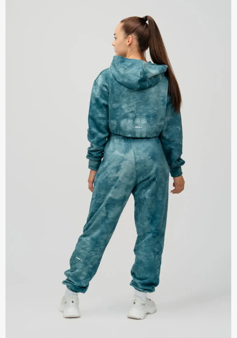 NEBBIA • NEBBIA Re-fresh women's crop hoodie with hood green • Nebshop.cz
