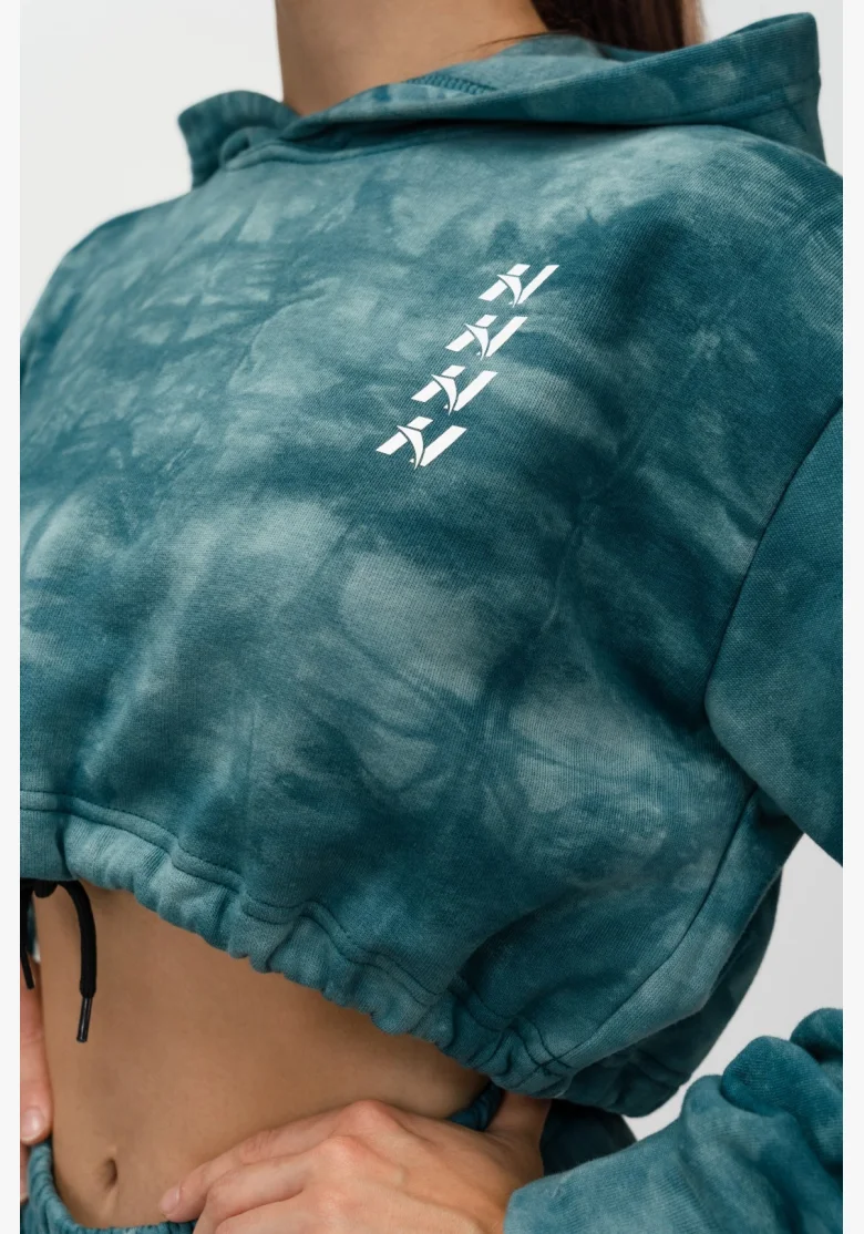 NEBBIA • NEBBIA Re-fresh women's crop hoodie with hood green • Nebshop.cz