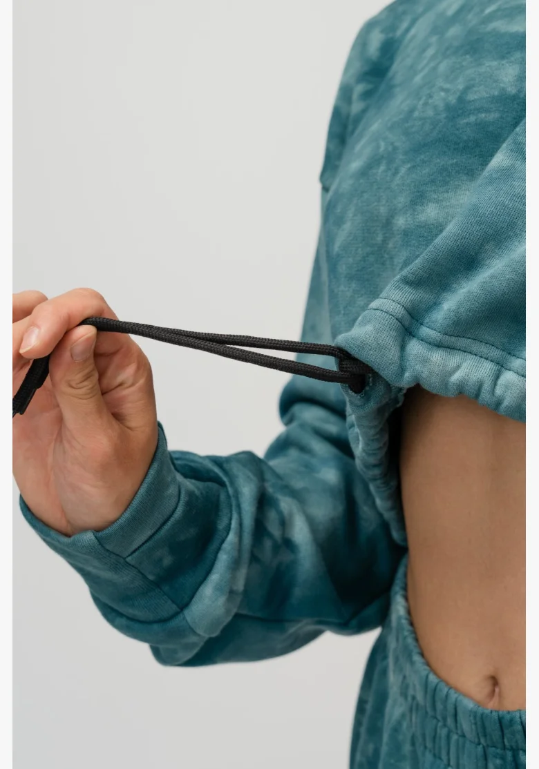 NEBBIA • NEBBIA Re-fresh women's crop hoodie with hood green • Nebshop.cz