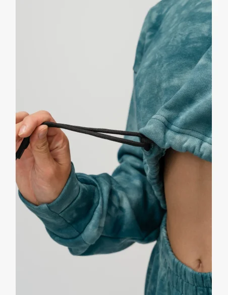 NEBBIA • NEBBIA Re-fresh women's crop hoodie with hood green • Nebshop.cz