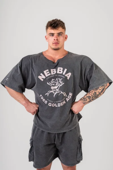 NEBBIA • NEBBIA Washed cotton rag top GOLDEN AGE black • Nebshop.cz