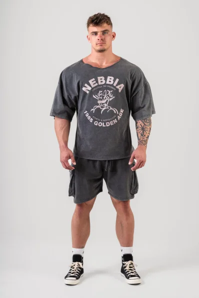 NEBBIA • NEBBIA Washed cotton rag top GOLDEN AGE black • Nebshop.cz 2