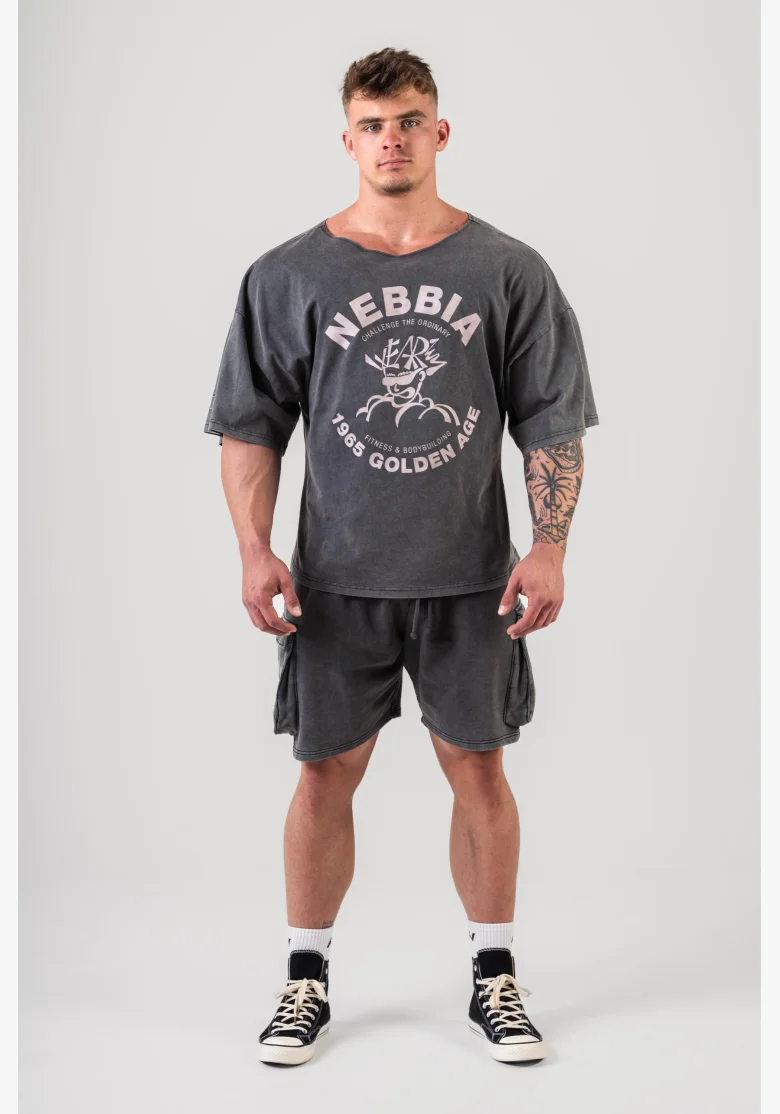 NEBBIA • NEBBIA Washed cotton rag top GOLDEN AGE black • Nebshop.cz