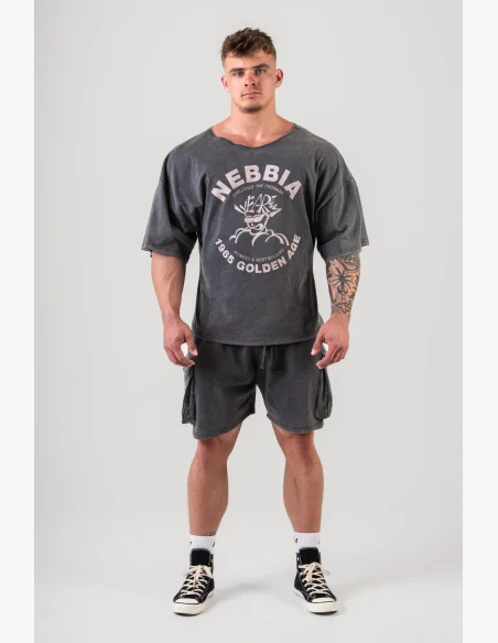 NEBBIA • NEBBIA Washed cotton rag top GOLDEN AGE black • Nebshop.cz