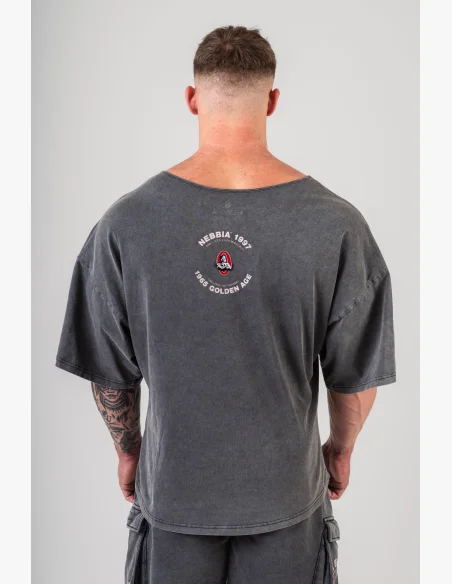 NEBBIA • NEBBIA Washed cotton rag top GOLDEN AGE black • Nebshop.cz