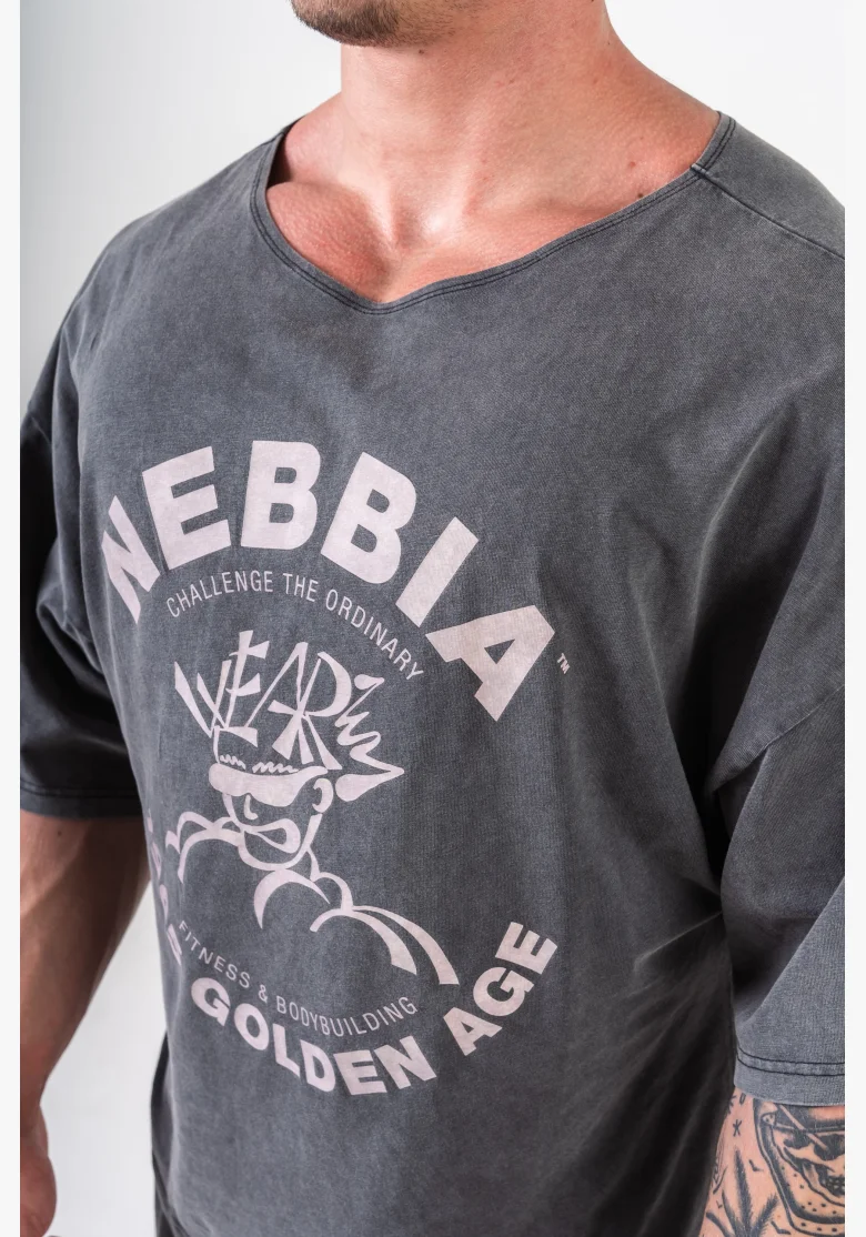 NEBBIA • NEBBIA Washed cotton rag top GOLDEN AGE black • Nebshop.cz