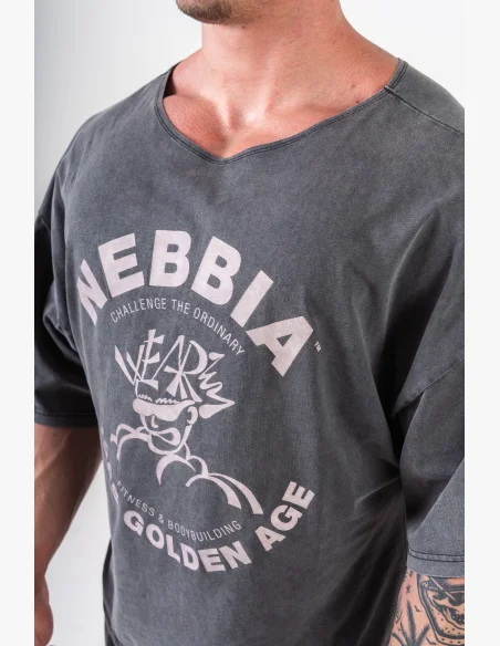 NEBBIA • NEBBIA Washed cotton rag top GOLDEN AGE black • Nebshop.cz