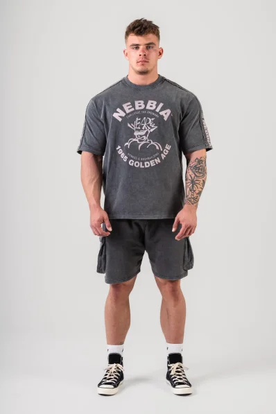 NEBBIA • NEBBIA Washed oversized t-shirt GOLDEN AGE black • Nebshop.cz