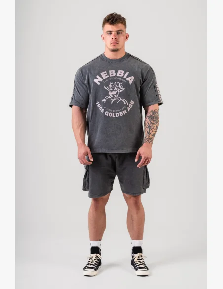 NEBBIA • NEBBIA Washed oversized t-shirt GOLDEN AGE black • Nebshop.cz