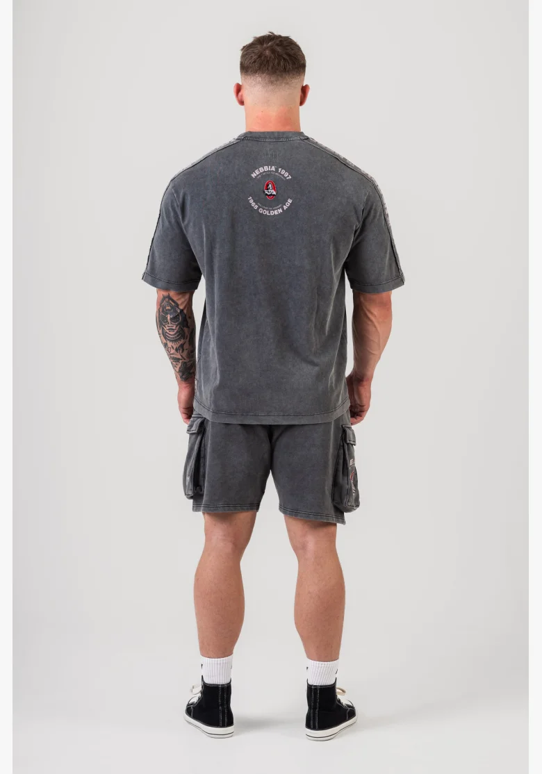 NEBBIA • NEBBIA Washed oversized t-shirt GOLDEN AGE black • Nebshop.cz