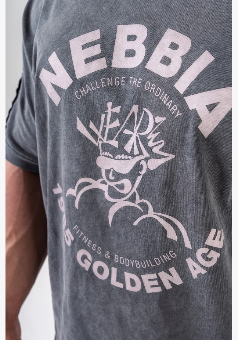 NEBBIA • NEBBIA Washed oversized t-shirt GOLDEN AGE black • Nebshop.cz