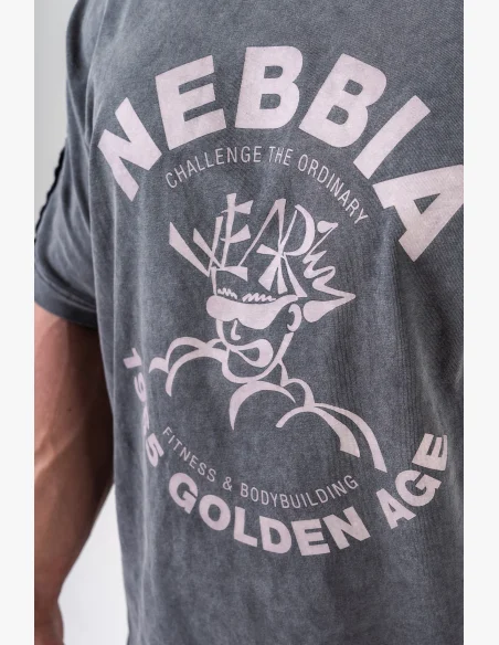 NEBBIA • NEBBIA Washed oversized t-shirt GOLDEN AGE black • Nebshop.cz