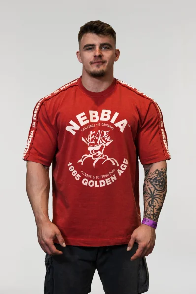 NEBBIA • NEBBIA Washed oversized T-shirt GOLDEN AGE red • Nebshop.cz 2