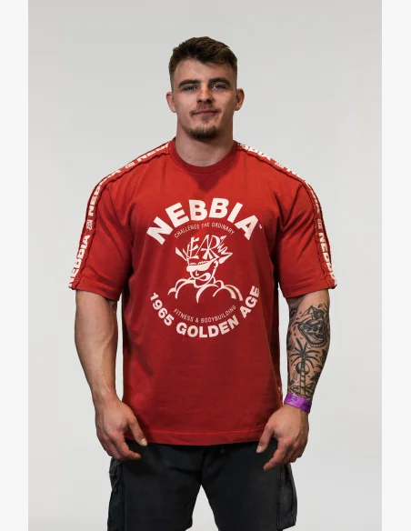 NEBBIA • NEBBIA Washed oversized T-shirt GOLDEN AGE red • Nebshop.cz