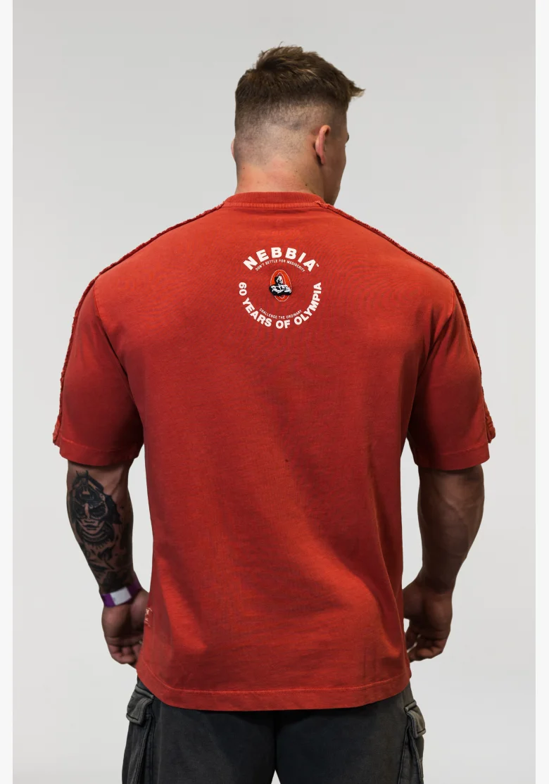 NEBBIA • NEBBIA Washed oversized T-shirt GOLDEN AGE red • Nebshop.cz
