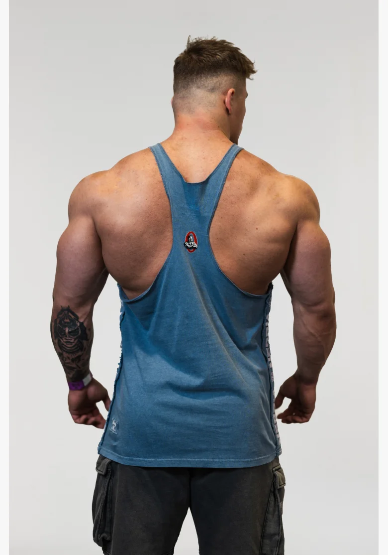 NEBBIA • NEBBIA Washed muscle back stringer GOLDEN AGE blue • Nebshop.cz