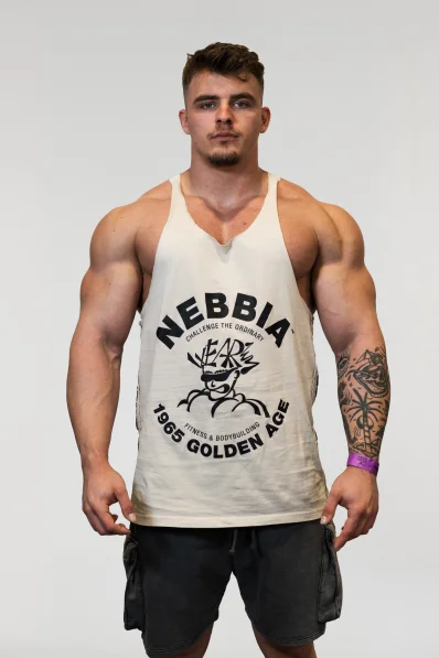 NEBBIA • NEBBIA Washed muscle back stringer GOLDEN AGE gray • Nebshop.cz