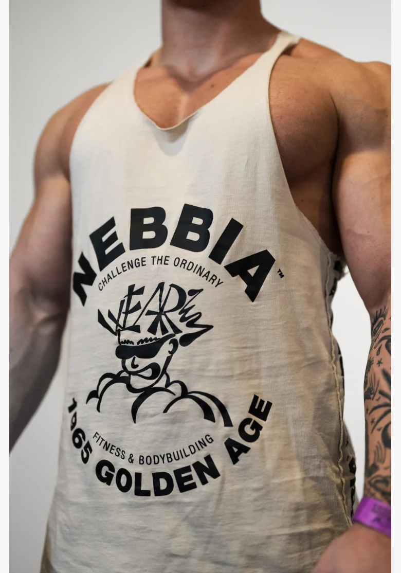 NEBBIA • NEBBIA Washed muscle back stringer GOLDEN AGE gray • Nebshop.cz