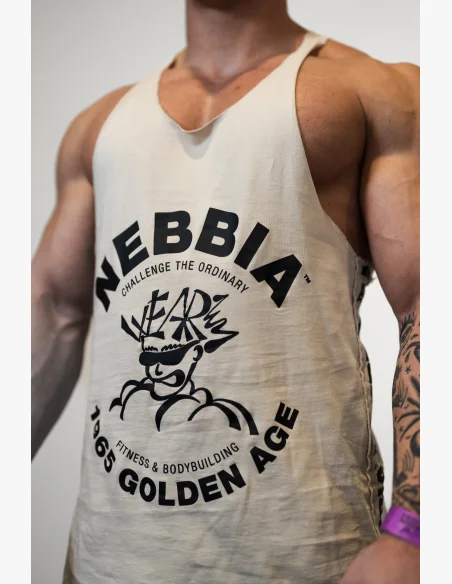 NEBBIA • NEBBIA Washed muscle back stringer GOLDEN AGE gray • Nebshop.cz