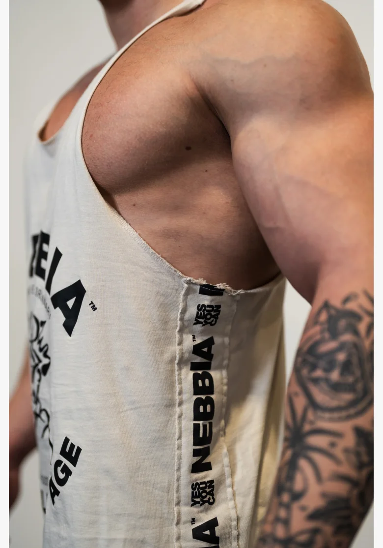 NEBBIA • NEBBIA Washed muscle back stringer GOLDEN AGE gray • Nebshop.cz