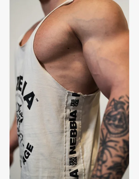 NEBBIA • NEBBIA Washed muscle back stringer GOLDEN AGE gray • Nebshop.cz