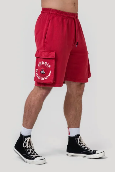 NEBBIA • NEBBIA Washed loose cargo shorts LEGACY red • Nebshop.cz