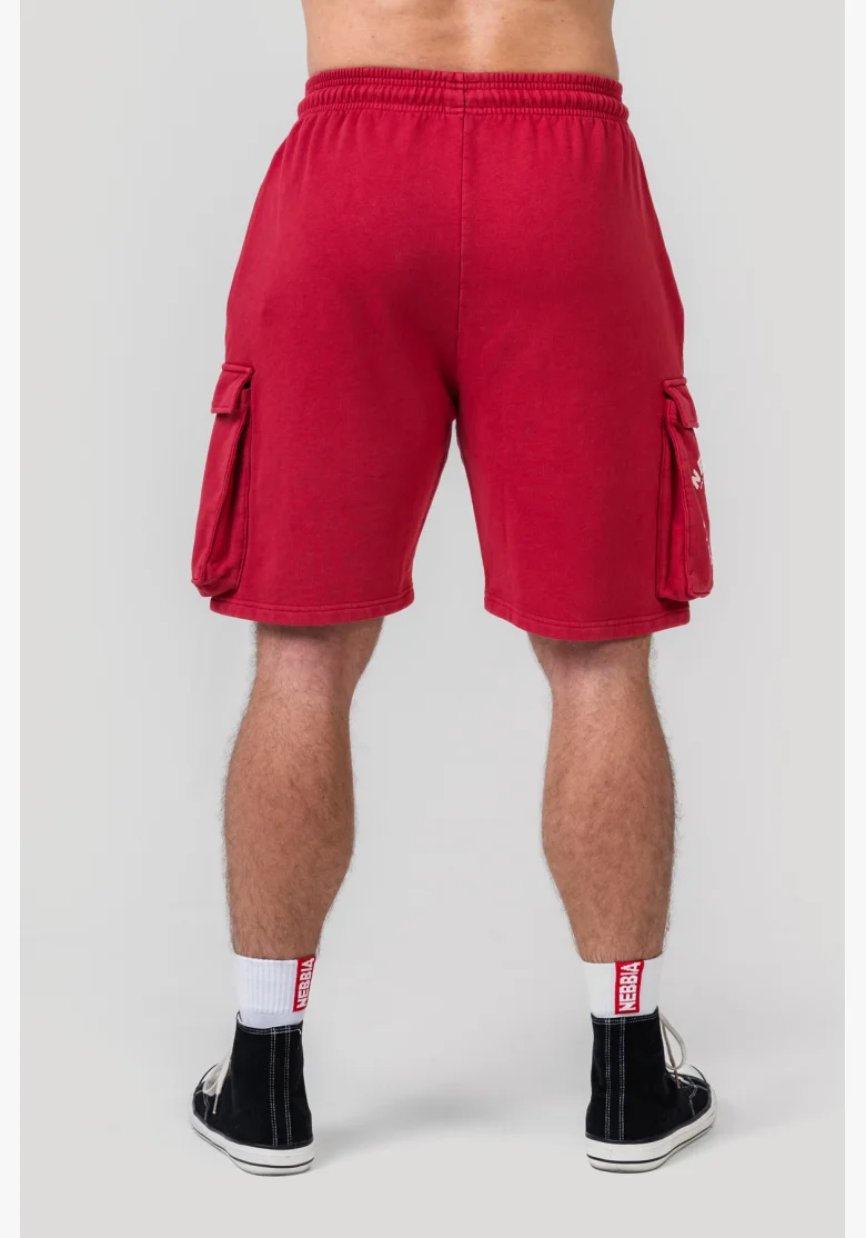 NEBBIA • NEBBIA Washed loose cargo shorts LEGACY red • Nebshop.cz