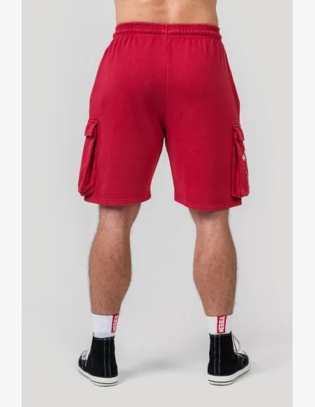 NEBBIA • NEBBIA Washed loose cargo shorts LEGACY red • Nebshop.cz
