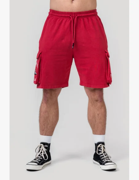 NEBBIA • NEBBIA Washed loose cargo shorts LEGACY red • Nebshop.cz