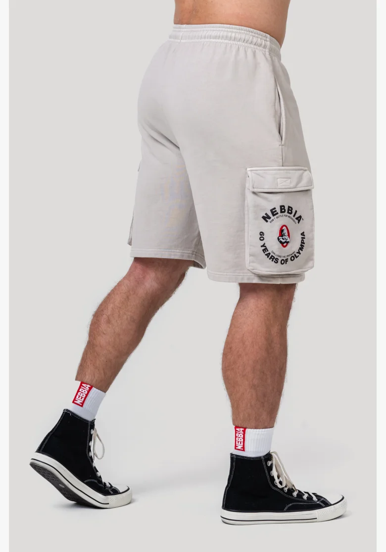 NEBBIA • NEBBIA Washed loose cargo shorts LEGACY gray • Nebshop.cz