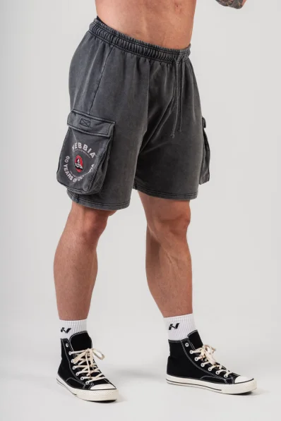 NEBBIA • NEBBIA Washed loose cargo shorts LEGACY gray • Nebshop.cz