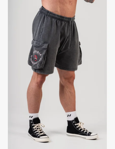 NEBBIA • NEBBIA Washed loose cargo shorts LEGACY gray • Nebshop.cz