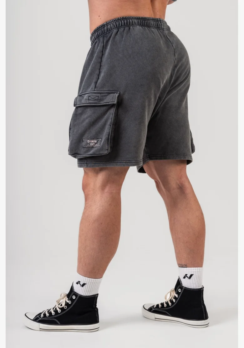 NEBBIA • NEBBIA Washed loose cargo shorts LEGACY gray • Nebshop.cz