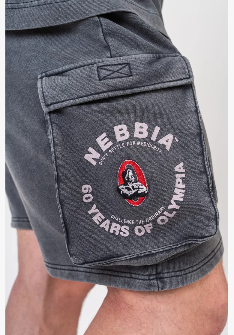 NEBBIA • NEBBIA Washed loose cargo shorts LEGACY gray • Nebshop.cz