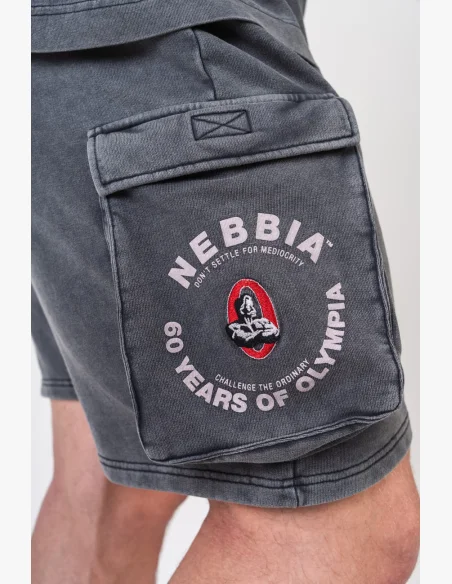 NEBBIA • NEBBIA Washed loose cargo shorts LEGACY gray • Nebshop.cz
