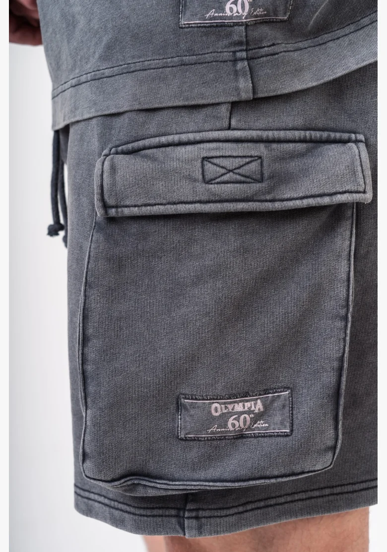 NEBBIA • NEBBIA Washed loose cargo shorts LEGACY gray • Nebshop.cz