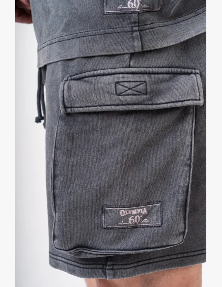 NEBBIA • NEBBIA Washed loose cargo shorts LEGACY gray • Nebshop.cz