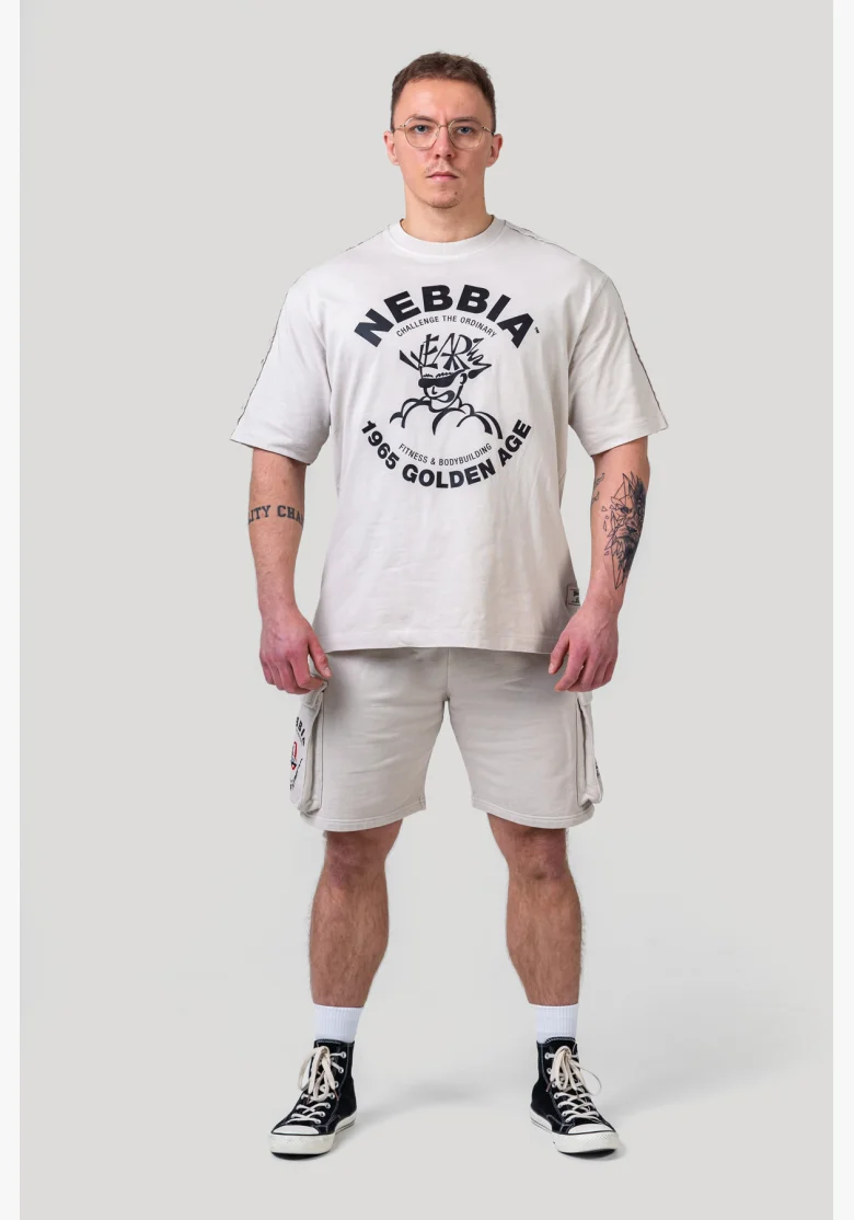 NEBBIA • NEBBIA Washed oversized t-shirt GOLDEN AGE gray • Nebshop.cz