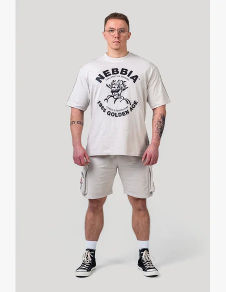 NEBBIA • NEBBIA Washed oversized t-shirt GOLDEN AGE gray • Nebshop.cz