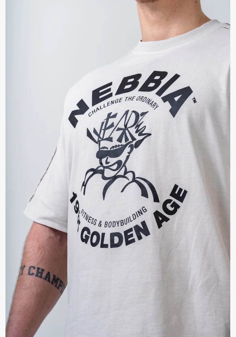 NEBBIA • NEBBIA Washed oversized t-shirt GOLDEN AGE gray • Nebshop.cz