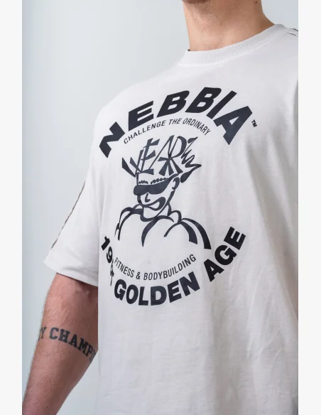 NEBBIA • NEBBIA Washed oversized t-shirt GOLDEN AGE gray • Nebshop.cz