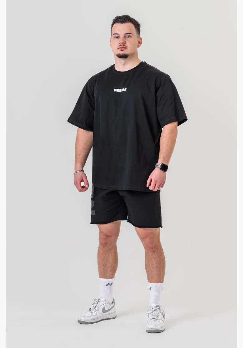 NEBBIA • NEBBIA GYM ESSENTIALS Oversized t-shirt black • Nebshop.cz