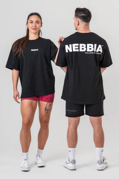 NEBBIA • NEBBIA GYM ESSENTIALS Oversized t-shirt black • Nebshop.cz