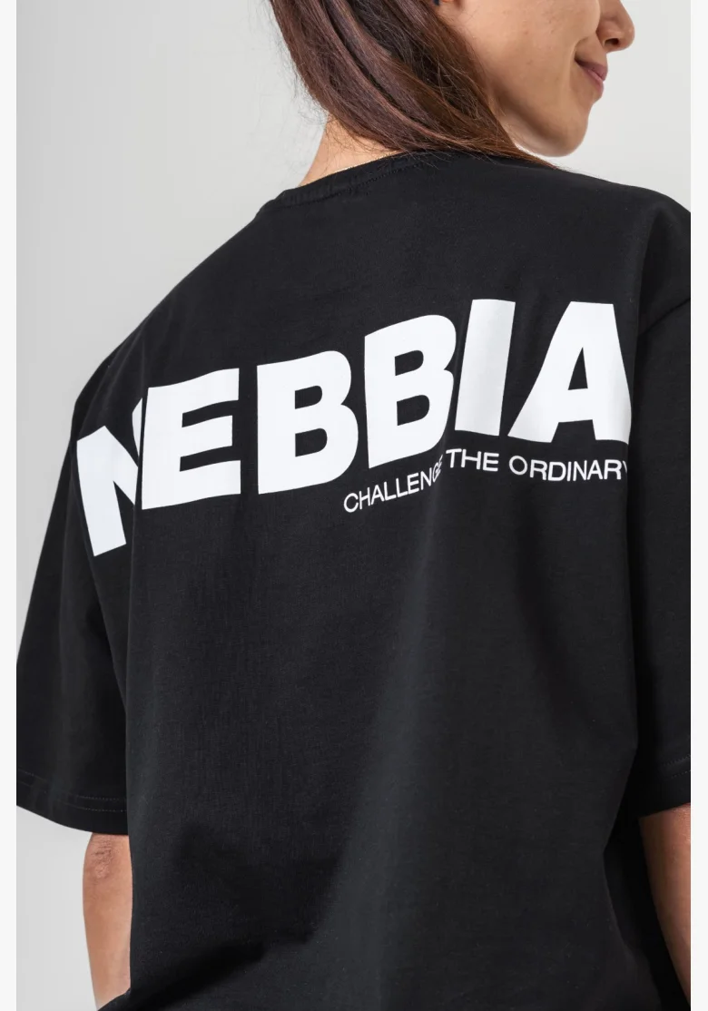 NEBBIA • NEBBIA GYM ESSENTIALS Oversized t-shirt black • Nebshop.cz