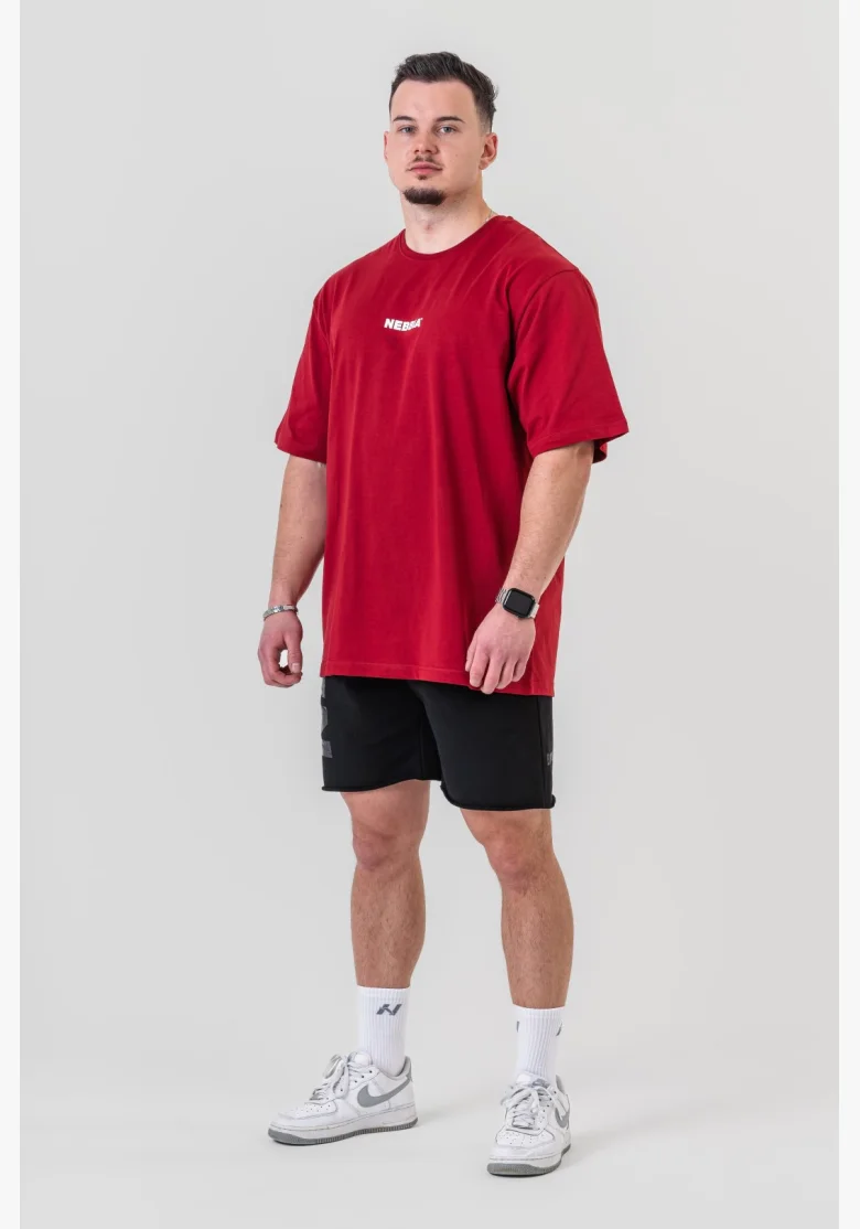 NEBBIA • NEBBIA GYM ESSENTIALS Oversized T-shirt red • Nebshop.cz