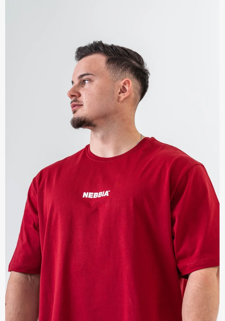 NEBBIA • NEBBIA GYM ESSENTIALS Oversized T-shirt red • Nebshop.cz