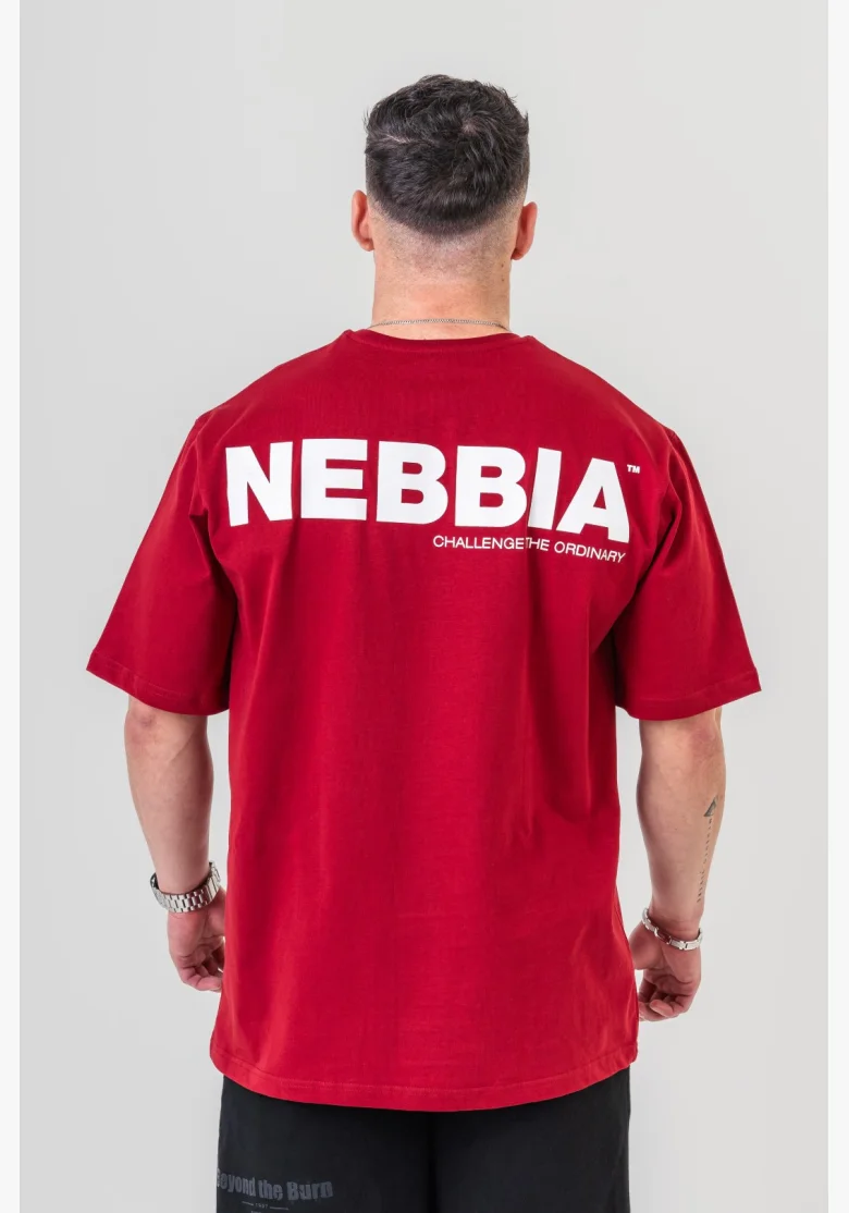 NEBBIA • NEBBIA GYM ESSENTIALS Oversized T-shirt red • Nebshop.cz